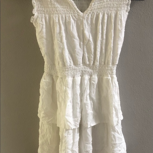 White dress with tiny white 3d polka dots - Picture 2 of 2